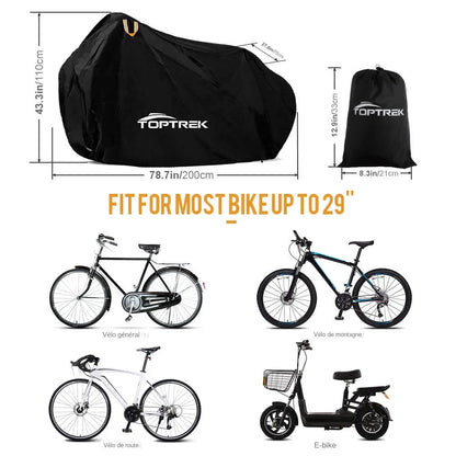 Toptrek housse de vélo protecteur de vélo polyvalent pluie neige poussière tous temps housses de protection étanche 210T de haute qualité
