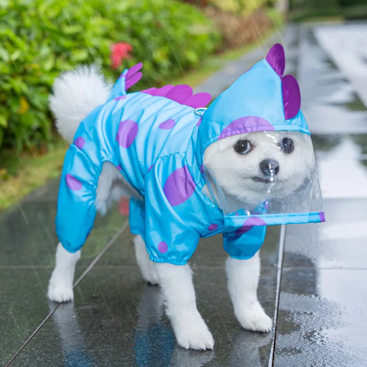 Imperméable imperméable pour chien avec sweat à capuche Poncho, veste de pluie réglable pour animaux de compagnie avec trou de laisse pour chiens de petite, moyenne et grande taille