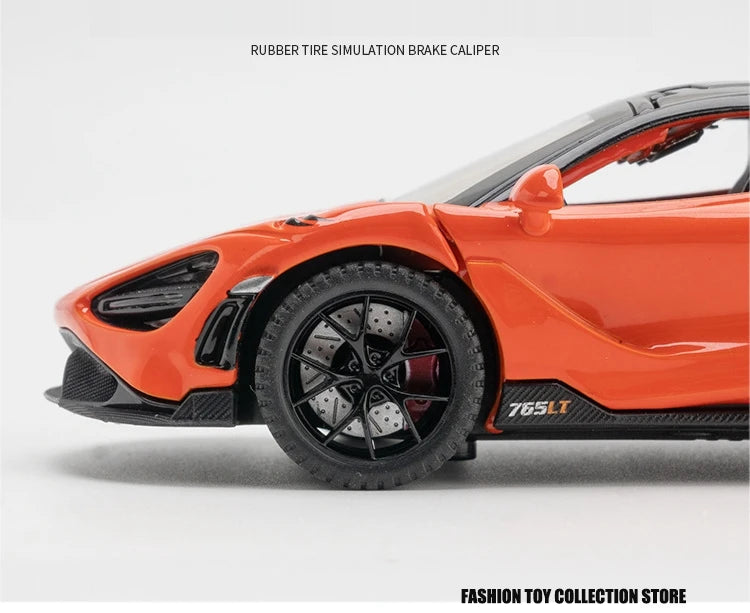 1: 32 Malaren 765TL rapide et furieux 7 modèle de voiture en alliage moulé sous pression jouet avec son et lumière véhicules décoration jouets pour enfants cadeau
