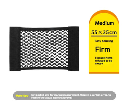 Sac de rangement de bagages, sac de rangement de coffre de voiture, filet de rangement de voiture en Velcro Double extensible, sac de rangement en maille, filet de voiture