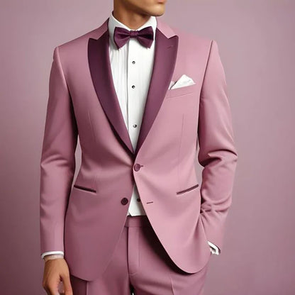 Costumes de luxe pour hommes, 2 pièces, veste et pantalon, ensembles complets, vêtements de mariage élégants, Costume de haute qualité, Blazer ajusté