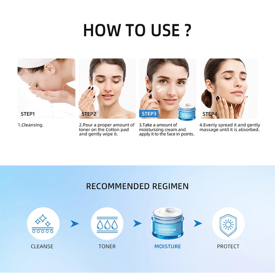 Crème Gel à l'acide hyaluronique, hydratante pour le visage, pour hydrate et lisse, peau Extra sèche, nourrissante, améliore la sécheresse, Lotion pour le visage