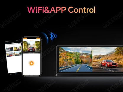 Caméra de tableau de bord sans fil pour voiture, K2 Pro, DVR 4K, Carplay, Android Auto, écran AI, enregistreur vidéo Len pour touristes, navigation GPS, tableau Prada, 11.3 pouces