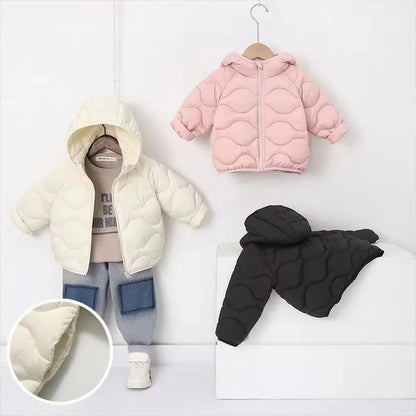 Nouveaux enfants doudoune automne hiver mode garçons filles mince manteaux chauds bébé léger vers le bas coton manteaux enfants vêtements