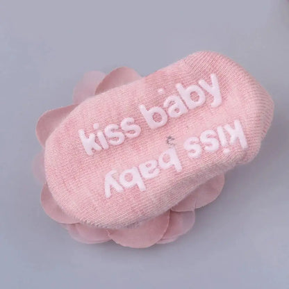 Ensemble de chaussettes et bandeau pour bébé, jolis nœuds en perles, chaussettes antidérapantes en coton, dentelle fleur, bandeau pour nouveau-né, Turban, accessoires pour cheveux de fille
