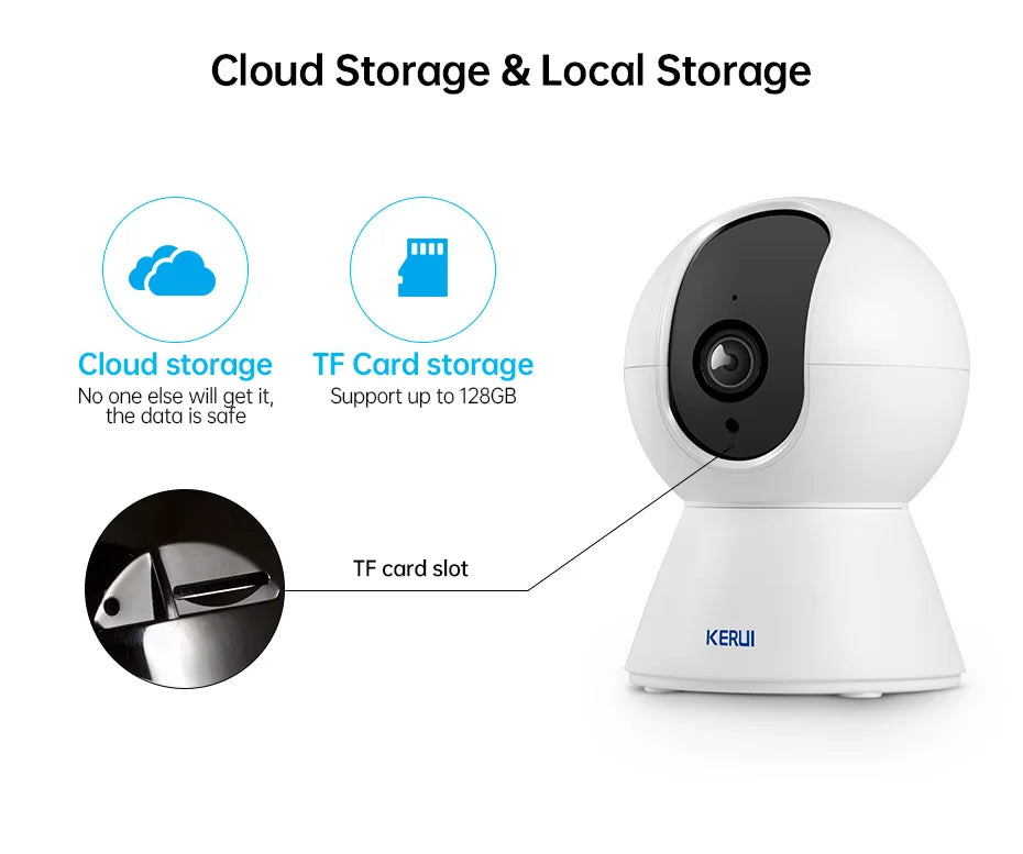 KERUI 5MP 4K Tuya Smart Mini WiFi IP caméra intérieure sans fil sécurité à domicile AI humain détecter CCTV caméra de Surveillance suivi automatique