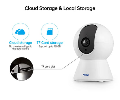 KERUI 5MP 4K Tuya Smart Mini WiFi IP caméra intérieure sans fil sécurité à domicile AI humain détecter CCTV caméra de Surveillance suivi automatique
