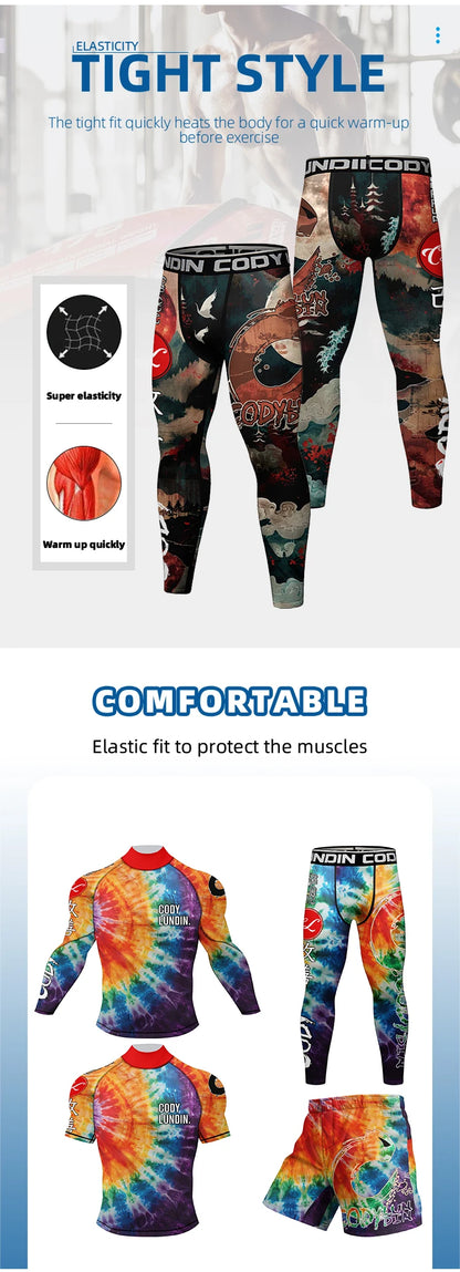 Cody Lundin nouveaux modèles personnalisés manches courtes Polyester extensible éruptions cutanées Shorts MMA BJJ ensembles avec ceinture en caoutchouc