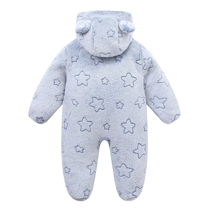 Vêtements doux pour nouveau-né, flanelle, automne hiver, pour bébés garçons et filles, combinaison de dessin animé, body chaud pour bébés de 0 à 12 mois