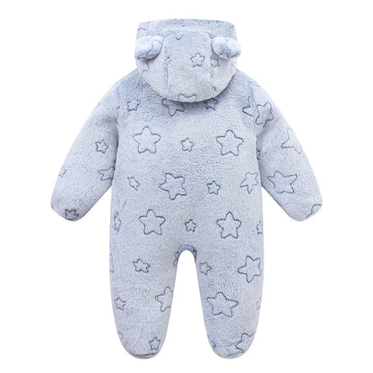 Vêtements doux pour nouveau-né, flanelle, automne hiver, pour bébés garçons et filles, combinaison de dessin animé, body chaud pour bébés de 0 à 12 mois