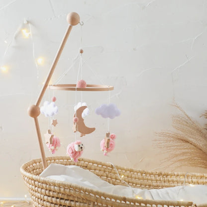 Berceau de bébé lit Mobile cloche hochet jouets en bois Crochet étoiles pendentif lit cloche jouets nouveau-né confort berceau support suspendus jouets cadeaux