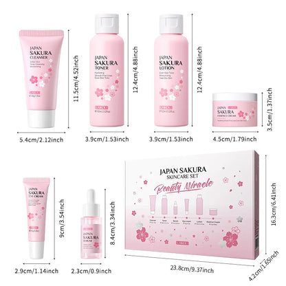 LAIKOU Sakura ensembles de soins de la peau nettoyant pour le visage crèmes pour les yeux crème pour le visage sérum Lotion Toner éclaircissant hydratant Kit de soins du visage