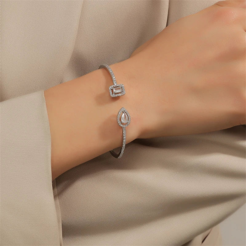 Bracelets de manchette en or géométrique pour femmes, bijoux de fête INS, mode cubique, contre-indiqué, luxe, documents