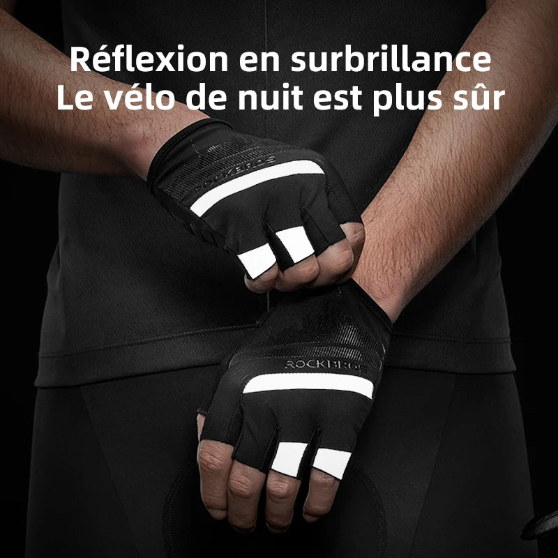 ROCKBROS gants de cyclisme demi-doigt antichoc résistant à l'usure respirant vtt route vélo gants hommes femmes sport vélo équipement