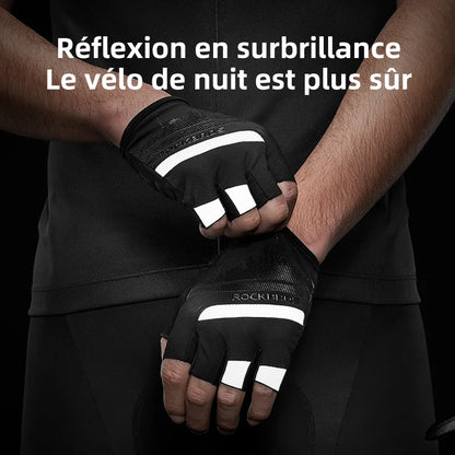 ROCKBROS gants de cyclisme demi-doigt antichoc résistant à l'usure respirant vtt route vélo gants hommes femmes sport vélo équipement