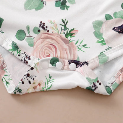 Ensemble de vêtements 3 pièces pour nouveau-né fille, haut floral à manches longues, jupe à bretelles, vêtements de sauna, mode printemps et automne, 0 à 12 mois, 03 tenue