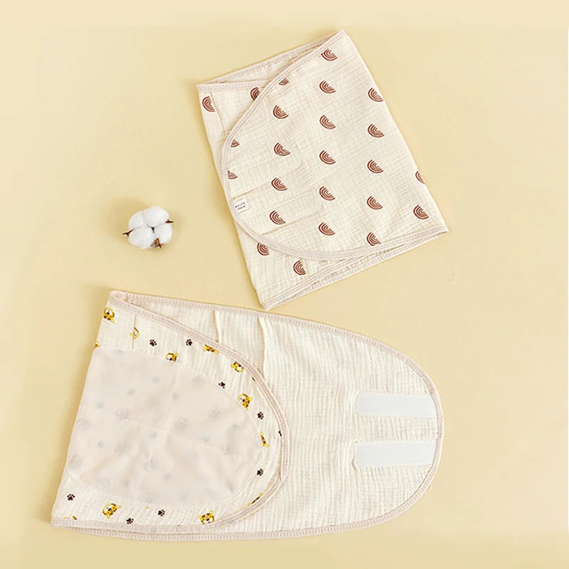 Couverture d'emmaillotage pour bébé de 0 à 6 mois, sangle pour protéger le ventre, couverture de couchage pour nouveau-né, style fin pour l'été