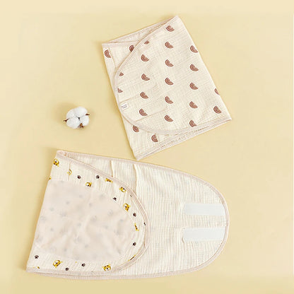 Couverture d'emmaillotage pour bébé de 0 à 6 mois, sangle pour protéger le ventre, couverture de couchage pour nouveau-né, style fin pour l'été