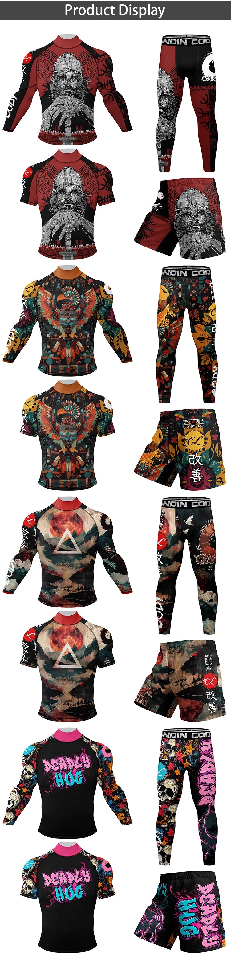 Cody Lundin nouveaux modèles personnalisés manches courtes Polyester extensible éruptions cutanées Shorts MMA BJJ ensembles avec ceinture en caoutchouc