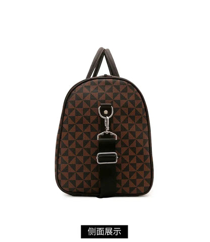 Sacs de voyage rétro géométriques en PU pour femmes, grande capacité, sacs à bandoulière classiques de haute qualité, couleurs assorties, 2024