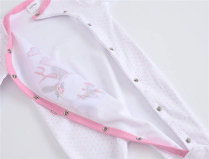 Ensemble de vêtements 100% coton pour bébés filles de 0 à 12 mois, barboteuse à manches longues pour nouveau-né garçon, combinaison imprimée Carton, printemps-automne, 3 pièces/lot