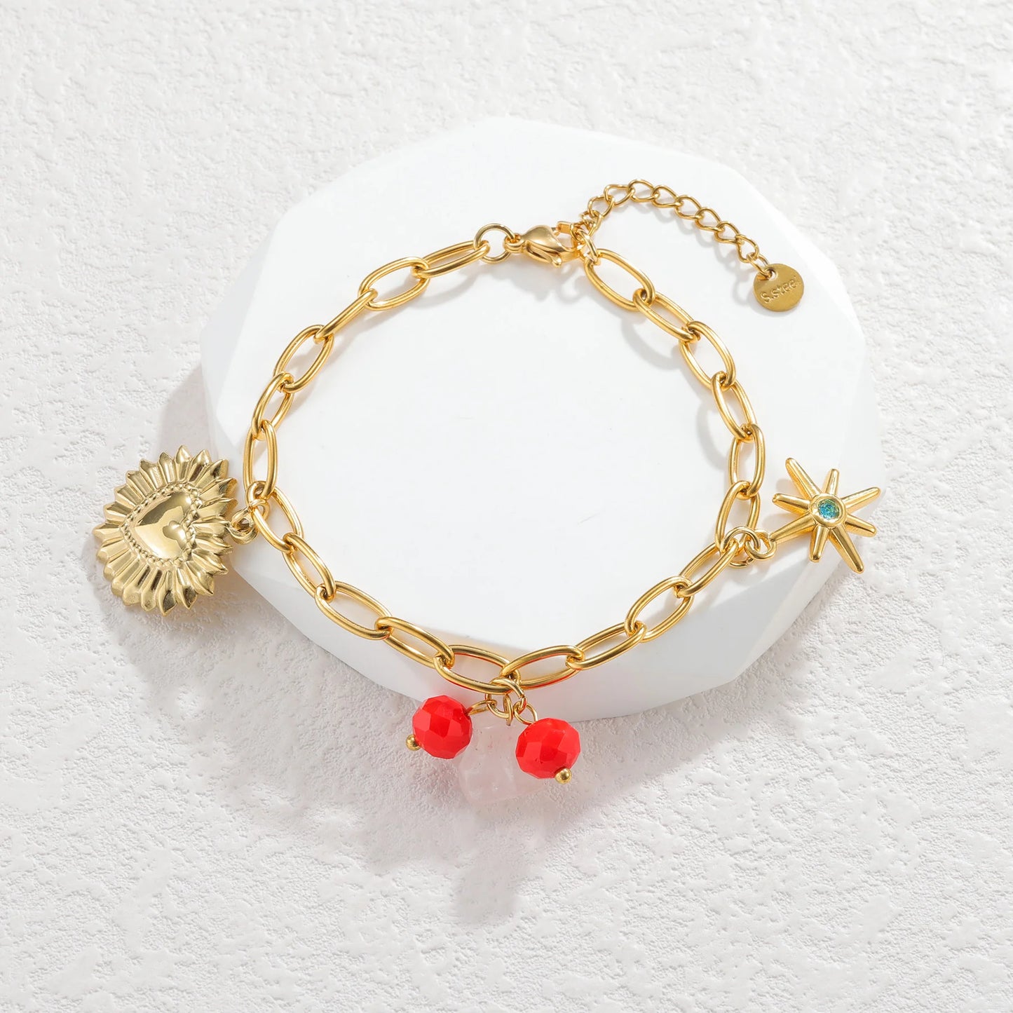 Nextvance été mode plaqué or Bracelets pour femme rouge fraise cerise pastèque breloques en acier inoxydable bijoux cadeaux