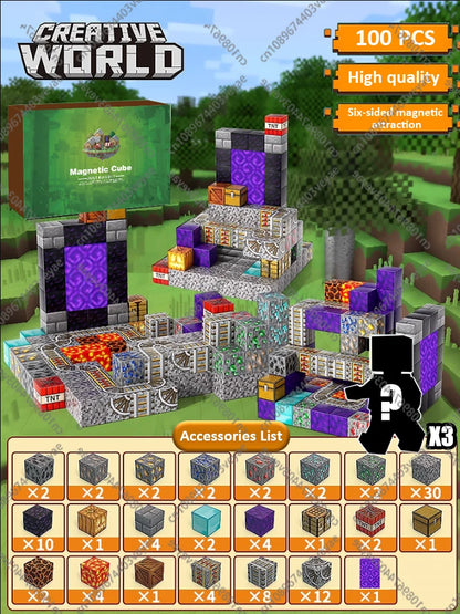 Décennie s de Construction Magnétiques pour Garçon et Fille, Ensemble de Cube Magnétique, Modèle de Bricolage, Jouet Sensoriel STEM, pour Enfant de 3 Ans et +
