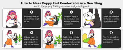 Pawaboo – porte-élingue réversible pour petit chien, mains libres, pour chiot, avec boucle de sangle réglable