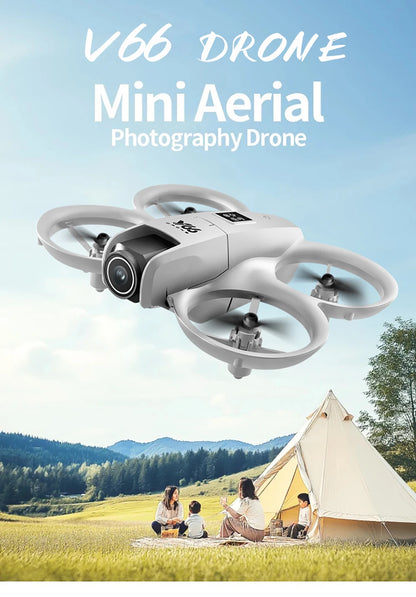 V66 Mini Drone 4K professionnel double caméra Mode sans tête évitement d'obstacles WiFi FPV Dron 360 °   Jouets quadrirotor RC à rabat pour enfants