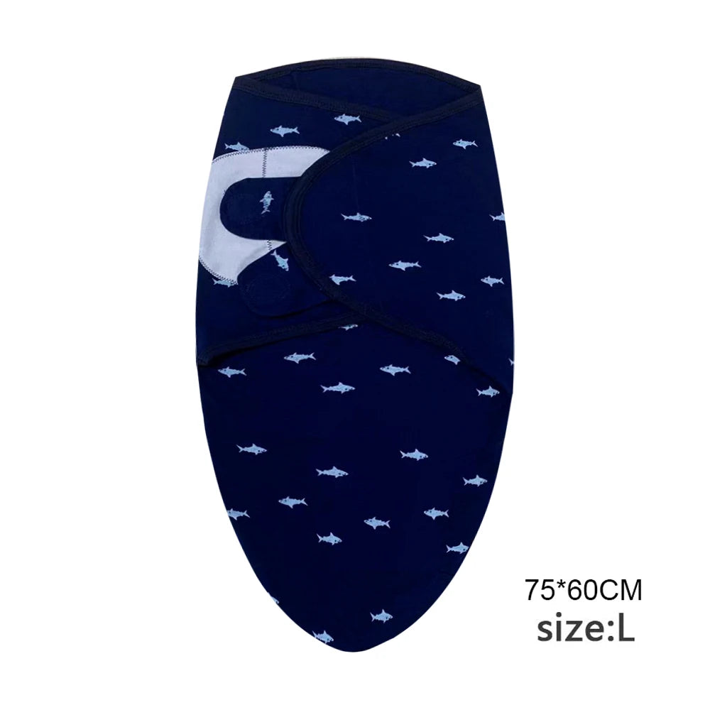 Ensemble de couverture et chapeau pour bébé de 0 à 6 mois, en coton imprimé de dessin animé, emmaillotage réglable pour nouveau-né, enveloppes de couchage pour nourrissons, toutes saisons