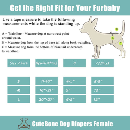 (3 pièces par paquet) couches pour chien femelle CuteBone couches réutilisables pour période de chien couches lavables pour chien femme pour Cycle de chaleur