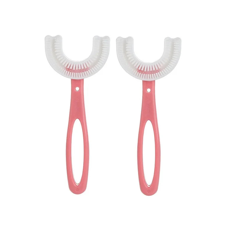 Brosse à dents en Silicone pour bébé, 360 degrés, en forme de U, anneaux de dentition, brosse pour bébé, soins buccaux, nettoyage