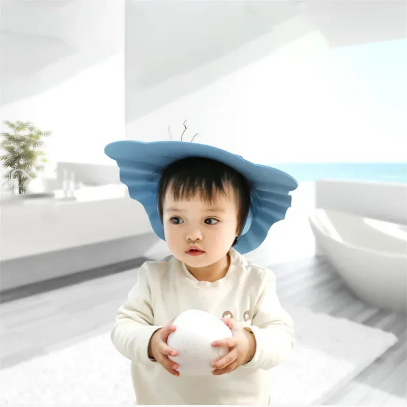 Chapeau de douche pour enfants, Protection des oreilles, bonnet souple pour bébé, lavable pour cheveux réglable, shampoing pour enfants, couvre-tête de Protection pour le bain