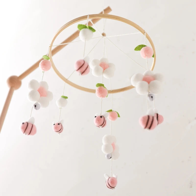 Berceau de bébé lit Mobile cloche hochet jouets en bois Crochet étoiles pendentif lit cloche jouets nouveau-né confort berceau support suspendus jouets cadeaux