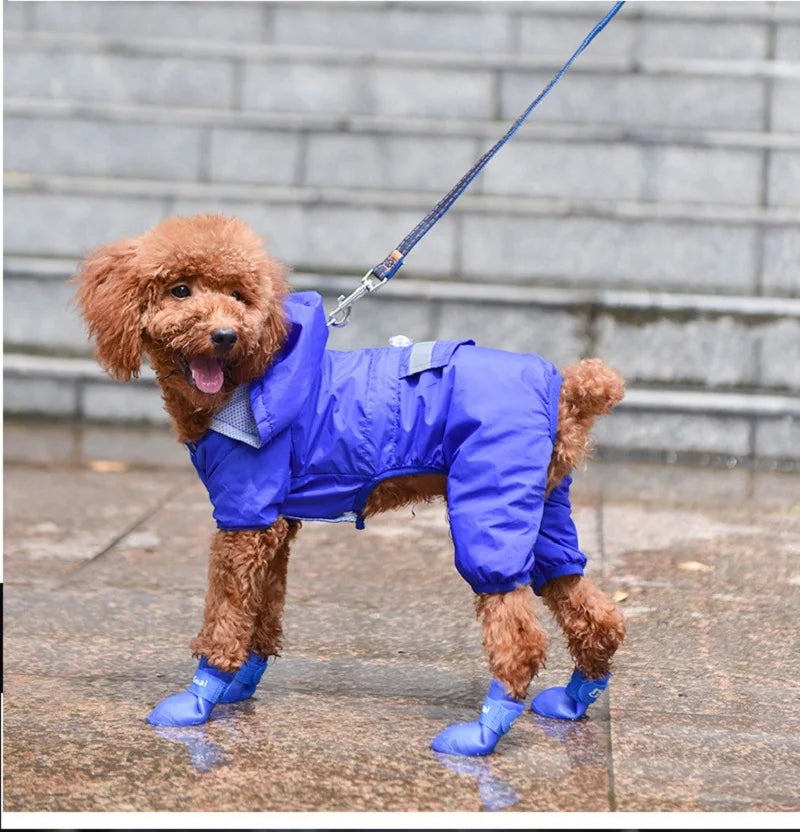 Chaussures de pluie imperméables pour animaux de compagnie, 4 pièces, bottes en caoutchouc antidérapantes pour petits, moyens et grands chiens, chaussures d'extérieur pour chats, bottines pour chiens, accessoires pour ani