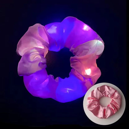 Chouchous lumineux LED populaires pour femmes et filles, corde à cheveux scrunchy scintillante, bandeau lumineux pour Halloween