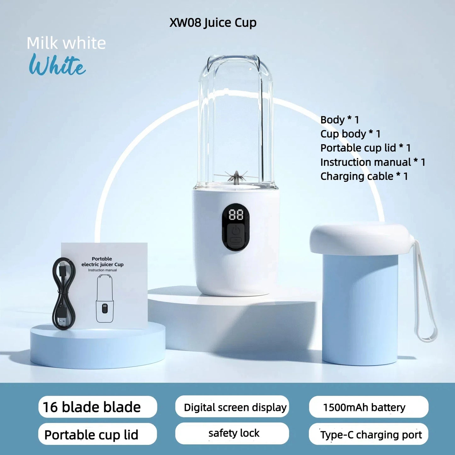 Mélangeur électrique portable multifonction, mélangeur de jus, mélangeur de jus frais, mélangeur Smunvétérans wn, tasse à glace, robot culinaire, 6 phpopularité