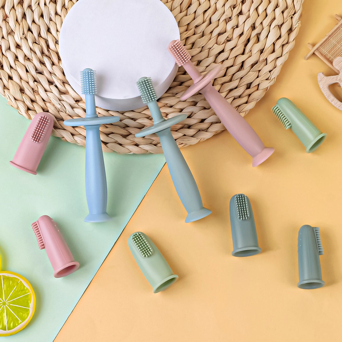 TYRY.HU 3 pièces brosse à dents pour bébé brosse à dents de nettoyage doux pour enfants sans BPA soins de santé bucco-dentaire pour bébé protection douce bébé