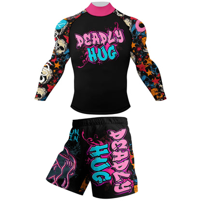 Cody Lundin nouveaux modèles personnalisés manches courtes Polyester extensible éruptions cutanées Shorts MMA BJJ ensembles avec ceinture en caoutchouc