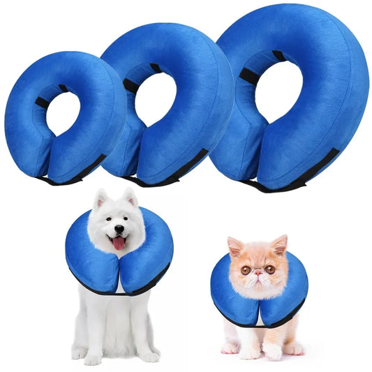 Cônes pour chiens après chirurgie, collier de protection gonflable pour chien, collier de récupération pour animaux de compagnie, cône doux pour petits, moyens ou grands chiens, chats