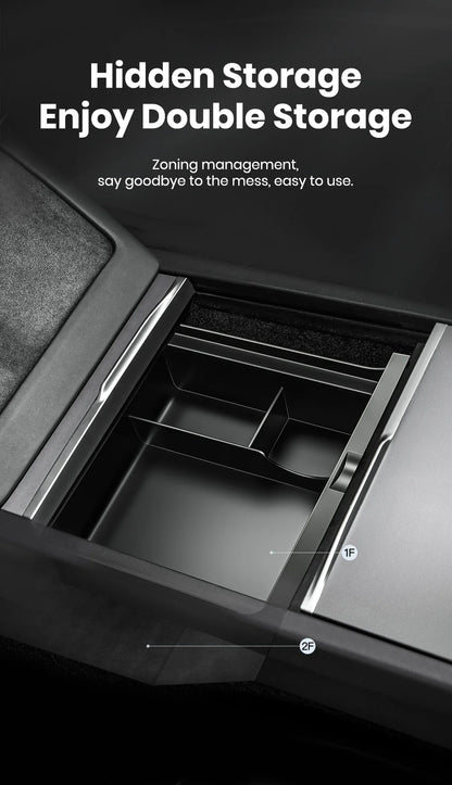 Accoudoir central caché, boîte de rangement, support de verre, organisateur de Console, accessoires pour Tesla modèle 3 Highland 2025 modèle Y 2021 – 2025