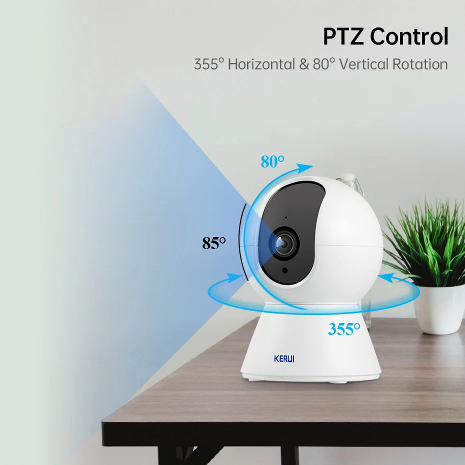KERUI 5MP 4K Tuya Smart Mini WiFi IP caméra intérieure sans fil sécurité à domicile AI humain détecter CCTV caméra de Surveillance suivi automatique