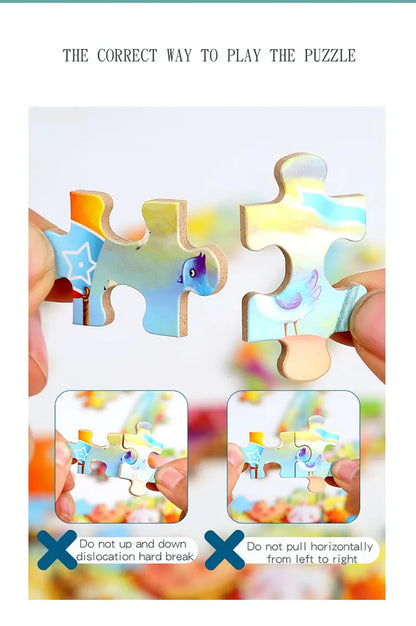 Puzzle de dessin animé 60 pièces avec boîte en métal, Puzzle de véhicule Animal d'éducation précoce pour enfants, jeu d'interaction Parent-enfant
