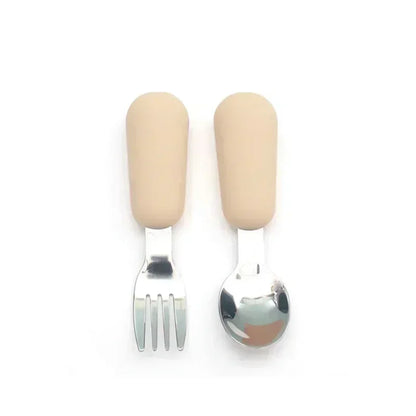 Ensemble de vaisselle de dessin animé pour bébé, ustensiles pour enfants en acier inoxydable, couverts de table pour tout-petits, dessin animé, cuillère d'alimentation pour nourrissons, fourchette