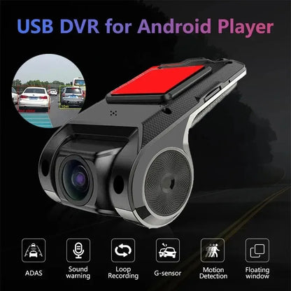 Caméra de tableau de bord DVR de voiture, Full HD 1080P, caméra de tableau de bord pour lecteur DVD Android, ADAS Sat, unité de navigation WS, audio automatique, alarme vocale, vidéo statique