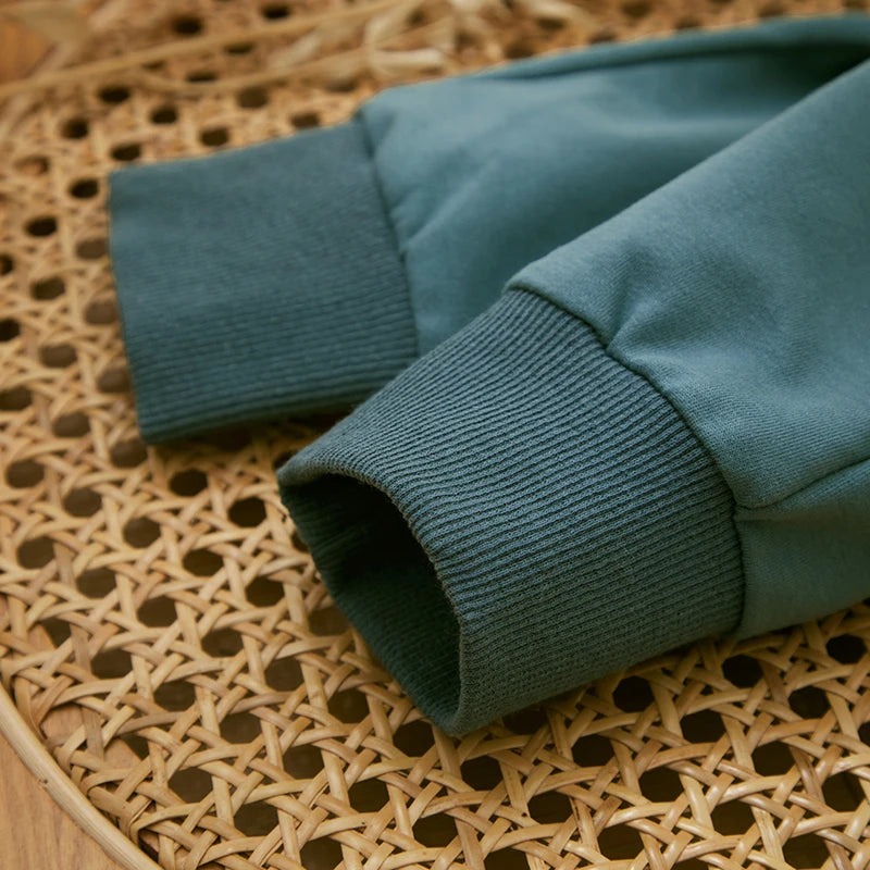 Survêtement d'hiver 2 pièces pour bébé, tenues pour garçons en bas âge, couleur contrastée, sweat-shirt à manches longues, hauts et pantalons longs, ensemble de vêtements pour tout-petits
