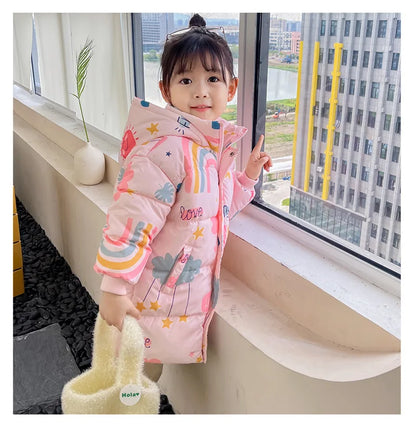 Nouvelles filles garçons doudoune manteaux d'hiver enfants vêtements à capuche coupe-vent manteau pour enfants 2-7 ans coton vêtements d'extérieur chauds