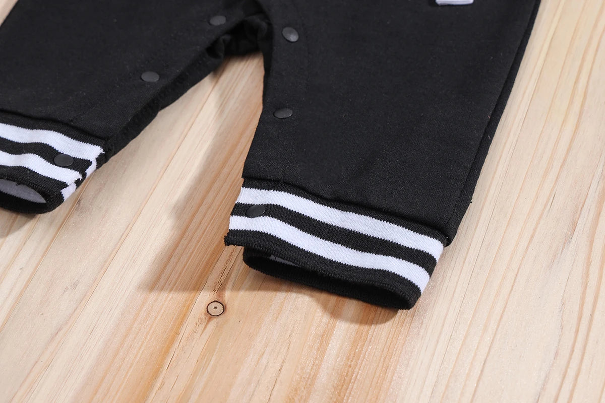 IURNXB bébé garçons filles barboteuse à capuche Baseball à manches longues infantile Onesie tenues de plage nouveau-né sweat vêtements combinaison 0-18M