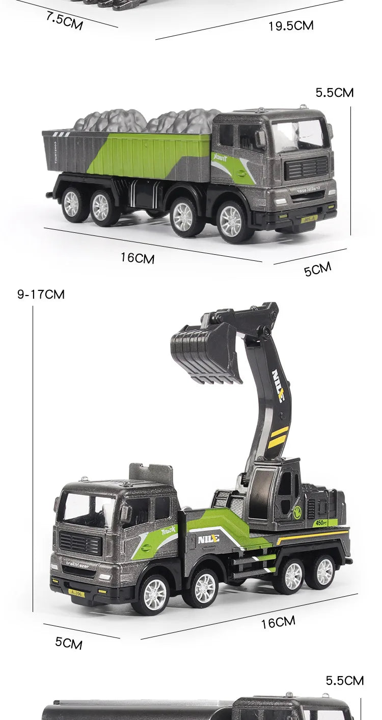 1/50 modèle voiture Bulldozer camion pelle grue chariot élévateur Construction ingénierie véhicule jouets pour garçons enfants jouets éducatifs