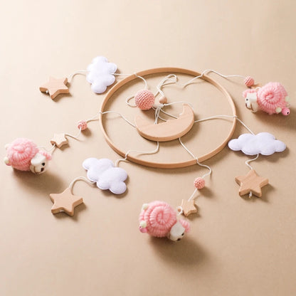 Berceau de bébé lit Mobile cloche hochet jouets en bois Crochet étoiles pendentif lit cloche jouets nouveau-né confort berceau support suspendus jouets cadeaux